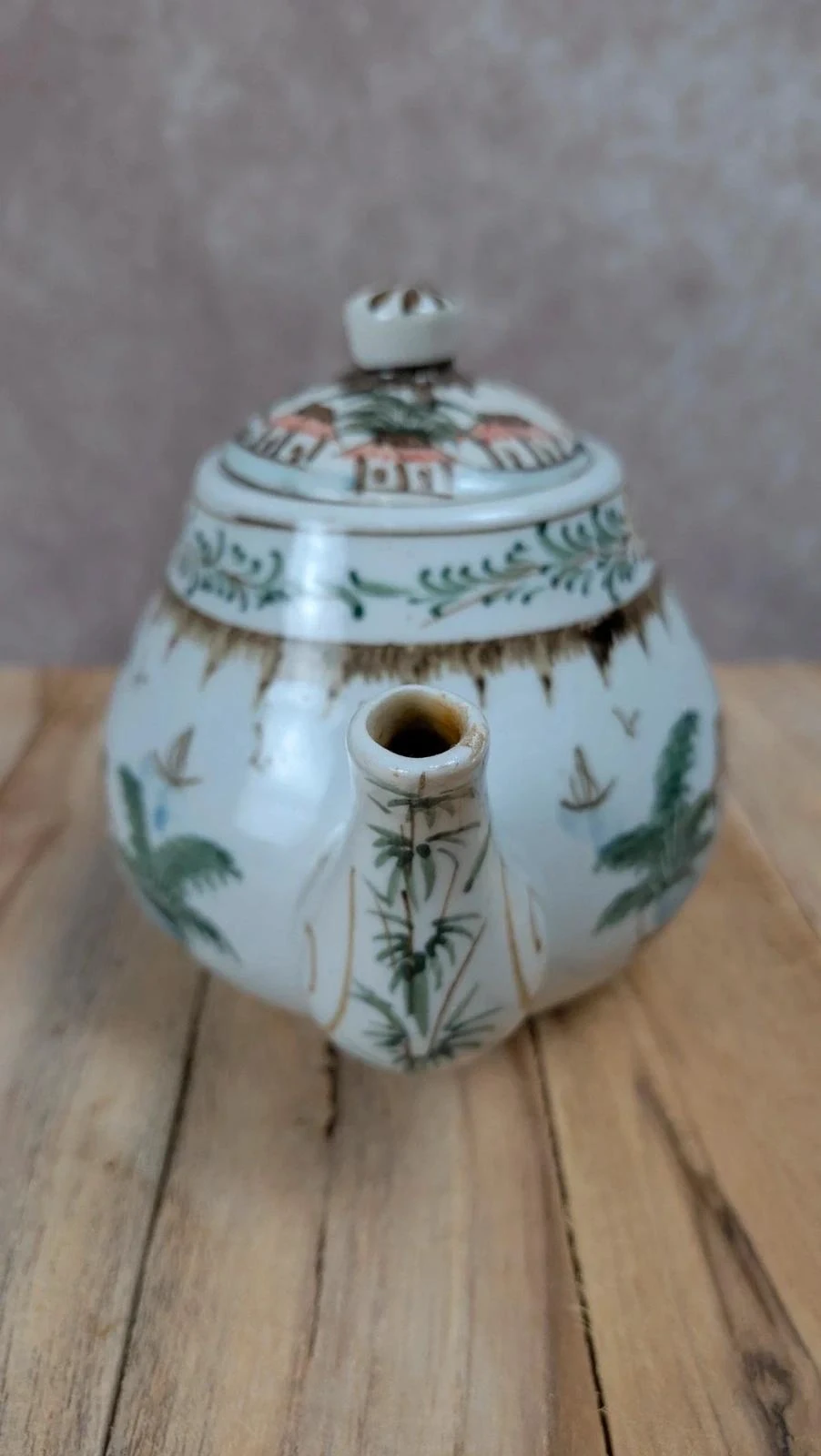 Petite théière vietnamienne peinte main décor paysage traditionnel – photo 5